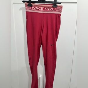 Red Nike Pro Leggings - Small